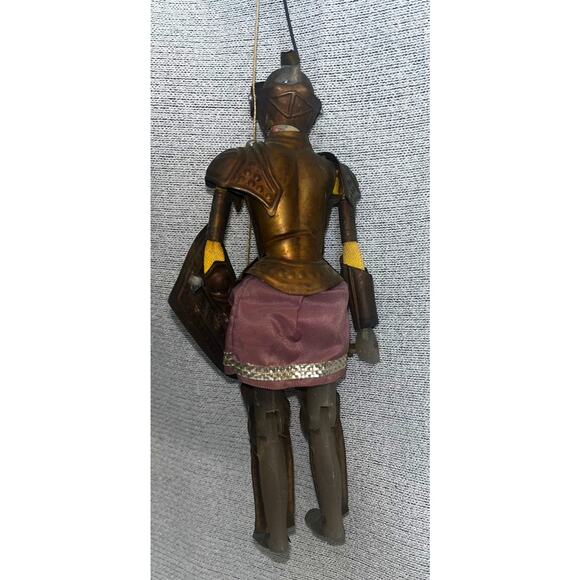 VTG Italian Marionette | Roman Soldier | Brass Plastic Wood | Hand Painted Face - Picture 5 of 7